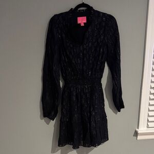Lily Pulitzer Long-Sleeve Shimmery V-Neck Dress